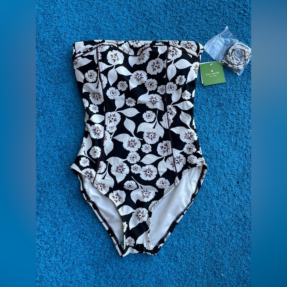 Kate Spade New York Vintage One Piece Strapless Swimsuit Size XS